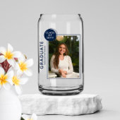 Foto Graduation Party Modern Script Blue Blikvorm Glas
