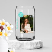 Foto Graduation Party Modern Script Blue Silver Blikvorm Glas