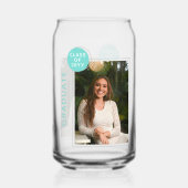 Foto Graduation Party Modern Script Blue Silver Blikvorm Glas (Voorkant)