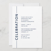 Foto Graduation Party Modern Script Blue White (Achterkant)