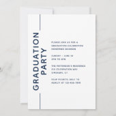 Foto Graduation Party Modern Script Blue White (Achterkant)