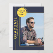 Foto Graduation Party Modern Script Blue Yellow (Voorkant)