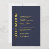 Foto Graduation Party Modern Script Blue Yellow (Achterkant)