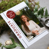 Foto Graduation Party Modern Script Burgundy