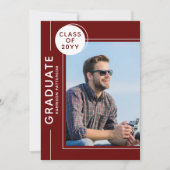 Foto Graduation Party Modern Script Burgundy (Voorkant)