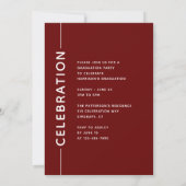 Foto Graduation Party Modern Script Burgundy (Achterkant)