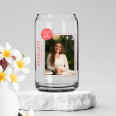 Foto Graduation Party Modern Script Light Red Blikvorm Glas