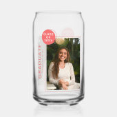 Foto Graduation Party Modern Script Light Red Blikvorm Glas (Voorkant)