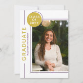 Foto Graduation Party Modern Script Paars Gold (Voorkant)