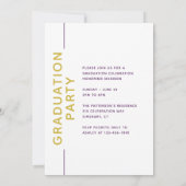 Foto Graduation Party Modern Script Paars Gold (Achterkant)