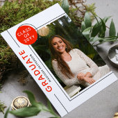 Foto Graduation Party Modern Script Red Grey