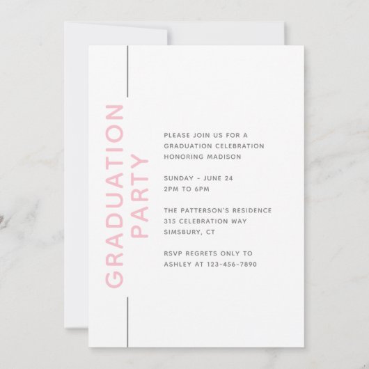 Foto Graduation Party Modern Script roze grijs (Achterkant)