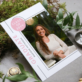 Foto Graduation Party Modern Script roze grijs