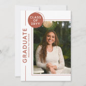 Foto Graduation Party Modern Script Terracotta (Voorkant)