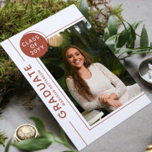 Foto Graduation Party Modern Script Terracotta