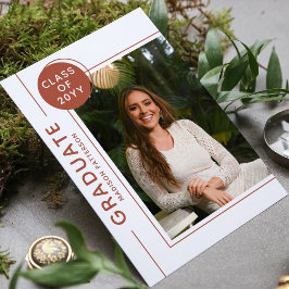 Foto Graduation Party Modern Script Terracotta