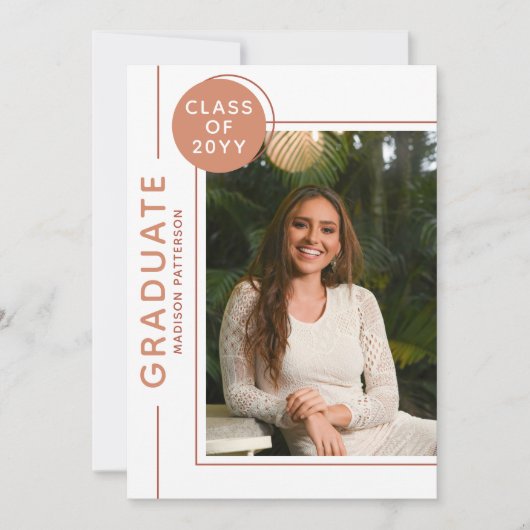 Foto Graduation Party Modern Script Terracotta (Voorkant)