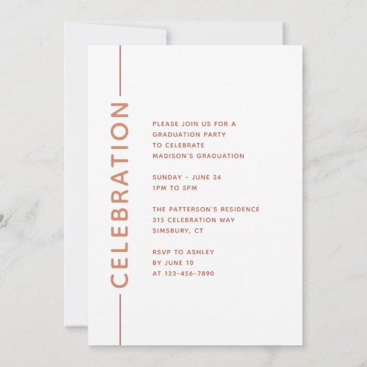Foto Graduation Party Modern Script Terracotta (Achterkant)