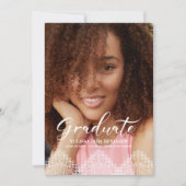 Foto Graduation Party Romantic Lace Kaart (Voorkant)