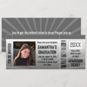 Foto Graduation Party Ticket Invitation Kaart (Voorkant / Achterkant)