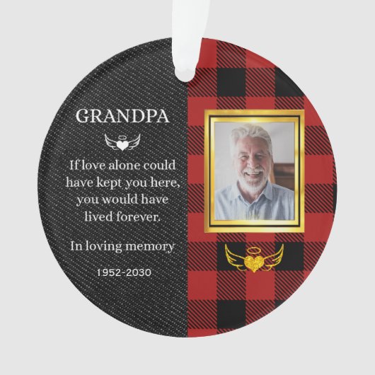 Foto Granddad Quote gepersonaliseerd Ornament (voorkant)