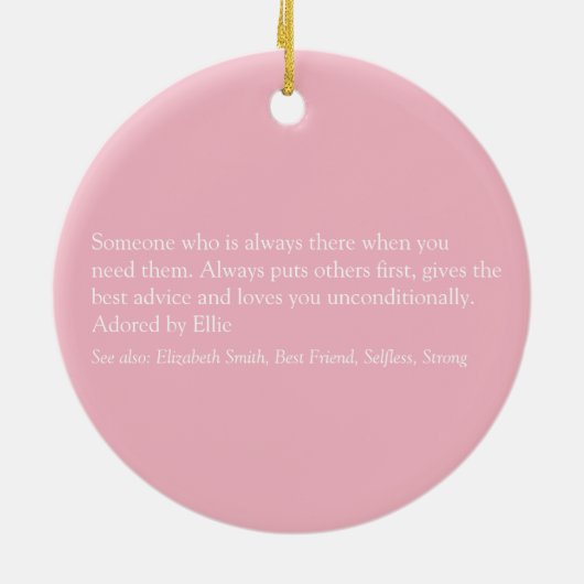 Foto Grandma Grandmoeder Definition roze Keramisch Ornament (Achterkant)