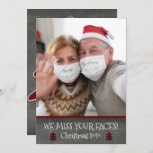 Foto Grappig Miss Your Faces Covid Kerstmis Feestdagenkaart (Voorkant / Achterkant)