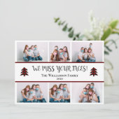 Foto Grappig Miss Your Faces Covid Kerstmis Feestdagenkaart (Staand voorkant)