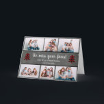 Foto Grappig Miss Your Faces Gezichtsmaskers Kerst Feestdagen Kaart<br><div class="desc">Deze grappige gezichtsmaskerfoto kerstkaart bevat 6 van je eigen foto's met het sentiment "We missen je gezichten!" geflankeerd door rode buffels plaid kerstbomen op een grijze krijtbord achtergrond. Eenvoudig en eenvoudig aan te passen van alle tekst en voeg uw eigen foto's met gezichtsmaskers!</div>