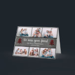 Foto Grappig Miss Your Faces Gezichtsmaskers Kerst Feestdagen Kaart<br><div class="desc">Deze grappige gezichtsmaskerfoto kerstkaart bevat 6 van je eigen foto's met het sentiment "We missen je gezichten!" geflankeerd door rode buffels plaid kerstbomen op een grijze krijtbord achtergrond. Eenvoudig en eenvoudig aan te passen van alle tekst en voeg uw eigen foto's met gezichtsmaskers!</div>