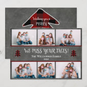 Foto Grappig Miss Your Faces Gezichtsmaskers Kerst Feestdagenkaart (Voorkant / Achterkant)