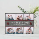 Foto Grappig Miss Your Faces Gezichtsmaskers Kerst Feestdagenkaart (Staand voorkant)