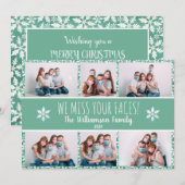 Foto Grappig Miss Your Faces Groene Sneeuwvlok Cov Feestdagenkaart (Voorkant / Achterkant)