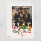 Foto Grappig Prettig Gansmas Kerstmis Feestdagenkaart (Voorkant)