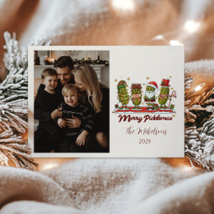 Foto Grappig Prettig Picklemas Kerstmis Feestdagenkaart
