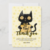 Foto Grappig Zwarte Kat Verjaardag Bedankt Card Kaart (Voorkant)