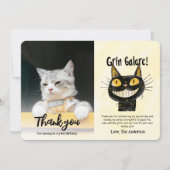 Foto Grappig Zwarte Kat Verjaardag Bedankt Card Kaart (Voorkant)