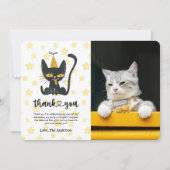 Foto Grappig Zwarte Kat Verjaardag Bedankt Card Kaart (Voorkant)