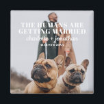 Foto Grappige Hond Save the Date Bruiloft Magneet<br><div class="desc">Foto Grappige Hond Save the Date Bruiloft magneet</div>