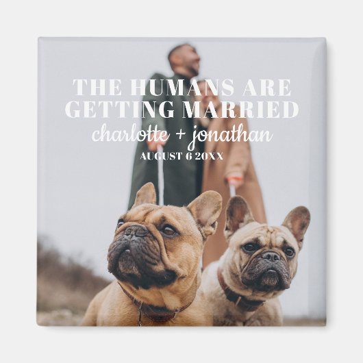 Foto Grappige Hond Save the Date Bruiloft Magneet (Voorkant)