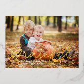 Foto "Grateful" Thanksgiving Folie Feestdagenkaart (Voorkant)