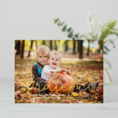 Foto "Grateful" Thanksgiving Folie Feestdagenkaart (Staand Voorkant)