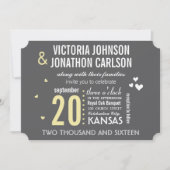 Foto Gray and Yellow Modern Typography Wedding Kaart (Voorkant)