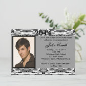 Foto Gray Camo Afstuderen Uitnodiging (Staand voorkant)