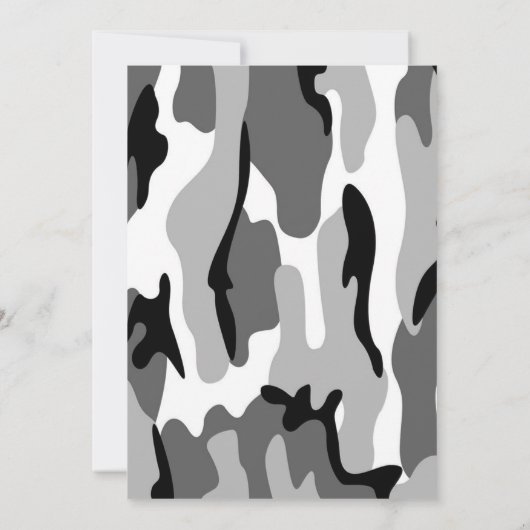 Foto Gray Camo Afstuderen Uitnodiging (Achterkant)