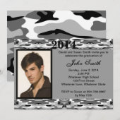Foto Gray Camo Afstuderen Uitnodiging (Voorkant / Achterkant)