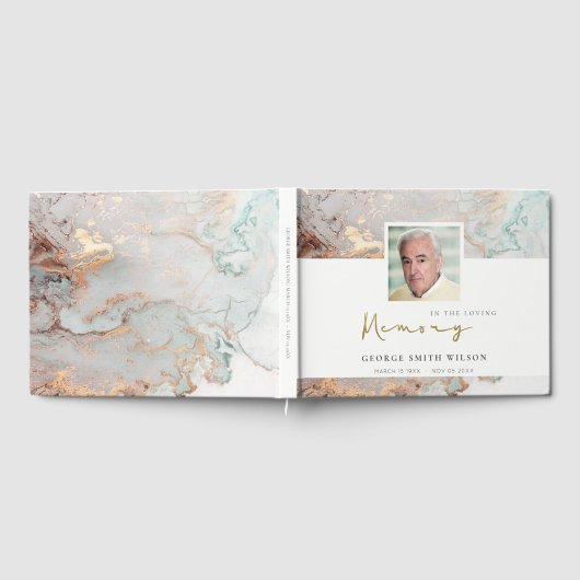 FOTO GRAY DUSKY GOLD FOIL AGATE SYMPATHY MEMORIAL GASTENBOEK (Volledig)