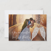 Foto Gray Glass Bubbles Foto Weddenschap Kaart (Voorkant)