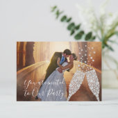 Foto Gray Glass Bubbles Foto Weddenschap Kaart (Staand voorkant)