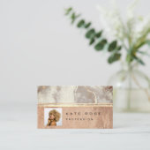 Foto Gray Stripes Marble Roos Makeup Artist Lux Visitekaartje (Staand voorkant)